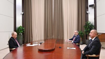 Soçi, Rusya Devlet Başkanı Vladimir Putin, Azerbaycan Cumhurbaşkanı İlham Aliyev ve Ermenistan Başbakanı Nikol Paşinyan arasında üçlü bir görüşmeye ev sahipliği yaptı