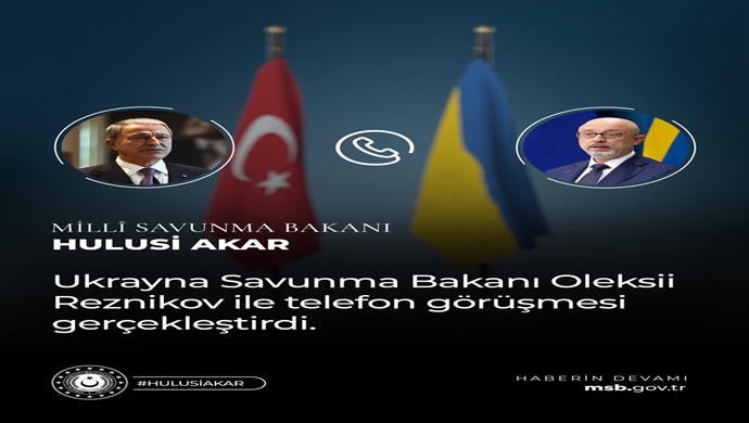 Millî Savunma Bakanı Hulusi Akar, Ukrayna Savunma Bakanı Oleksii Rezkinov ile Görüştü