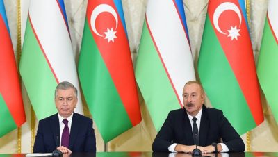 Azerbaycan ve Özbekistan Cumhurbaşkanları basına açıklamalarda bulundu