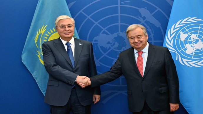 Kazakistan Cumhurbaşkanı BM Genel Sekreteri Antonio Guterres ile görüştü