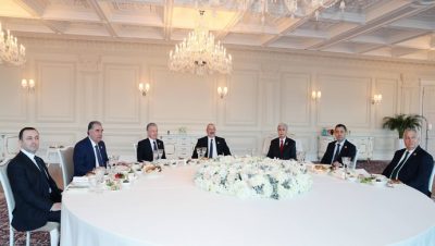 SPECA Zirvesine katılan devlet ve hükümet başkanları onuruna Cumhurbaşkanı İlham Aliyev adına resmi akşam yemeği düzenlendi